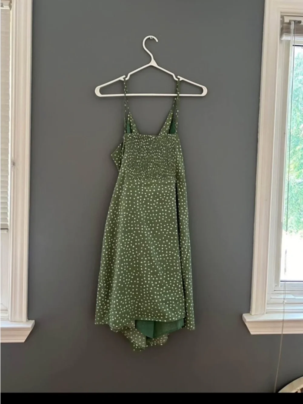 Heartloom - Olive Green Polka Dot Wrap Dress - Picture 2 of 2